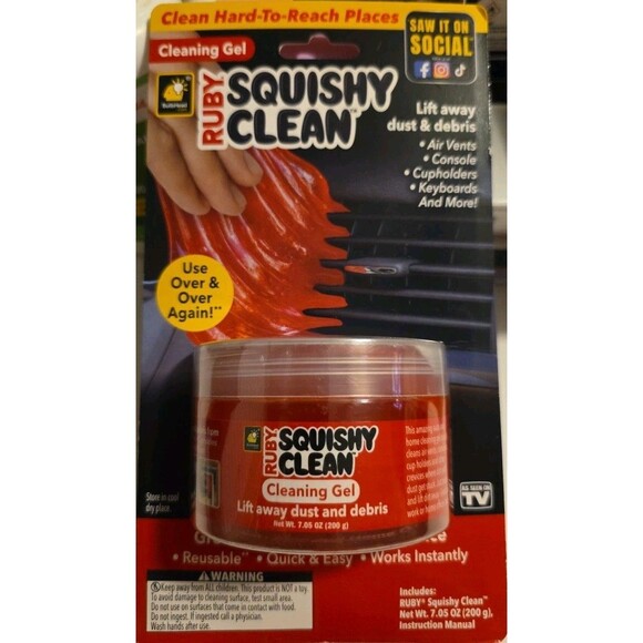 Ruby Squishy Clean Cleaning Gel: Lift Away Dust & Debris - Set Of 2 - Picture 1 of 2